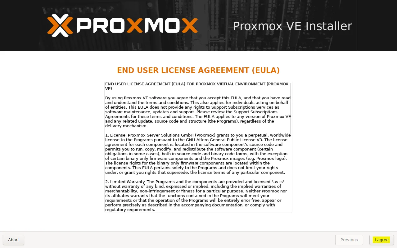 Installation Proxmox étape 2