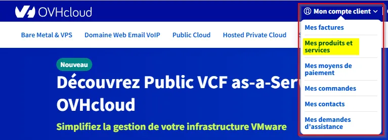 Espace client OVH