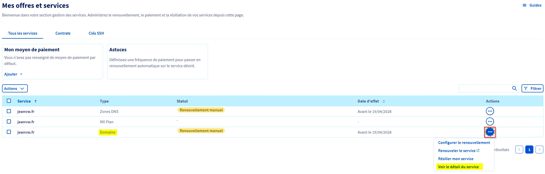 Espace client OVH
