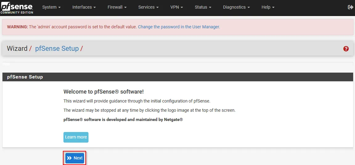 PfSense web configuration 1