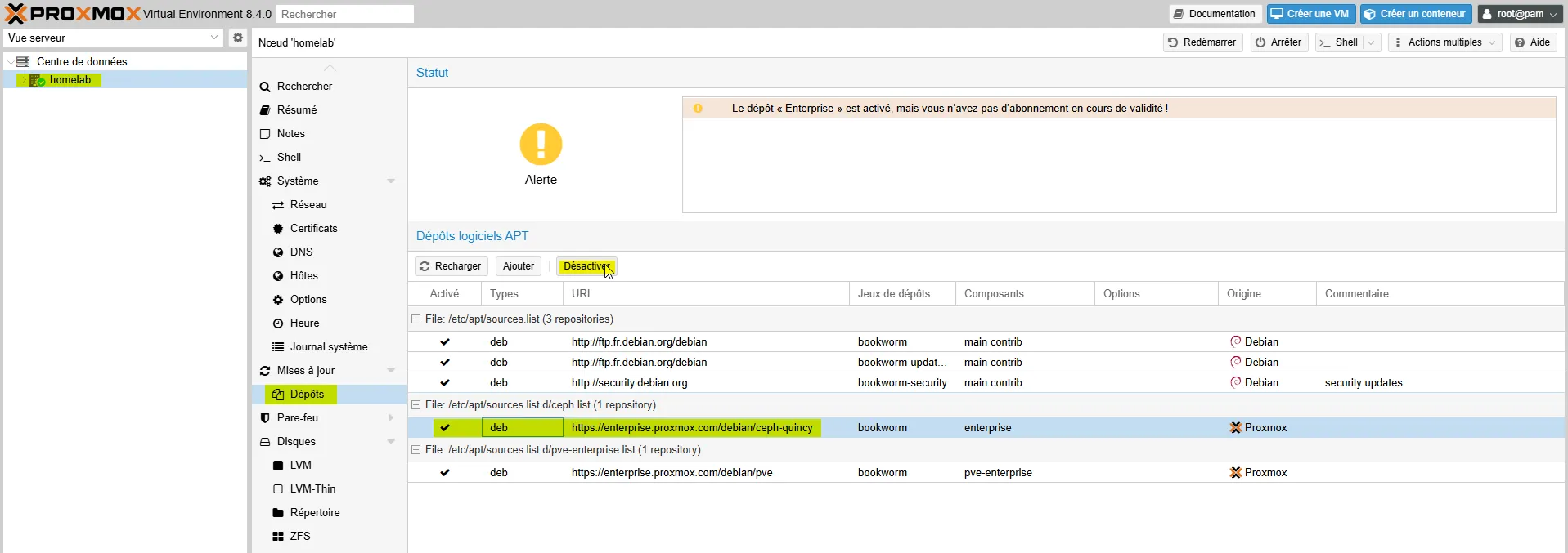 Configuration Proxmox étape 6