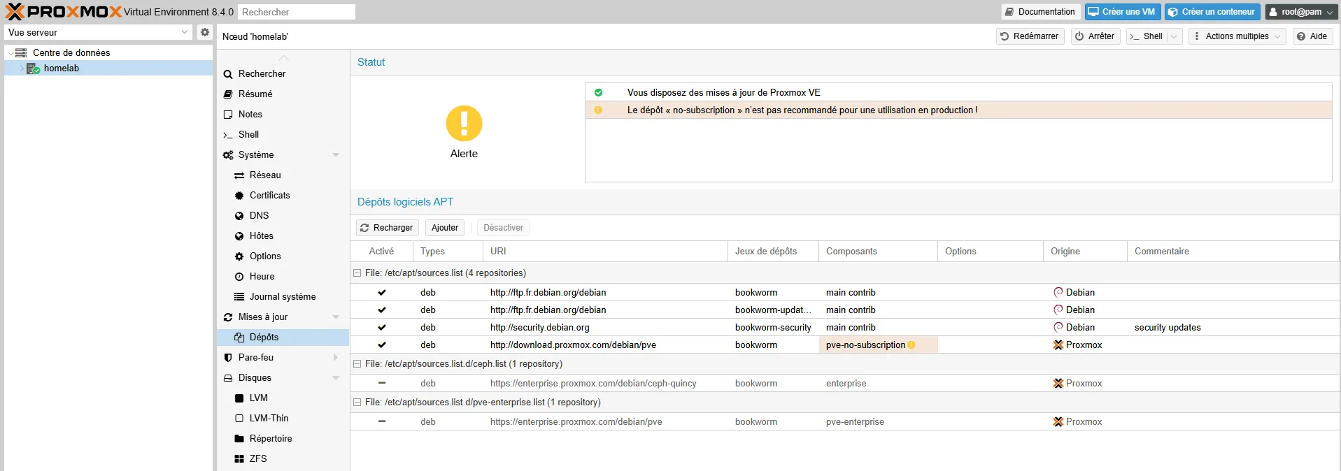 Configuration Proxmox étape 8