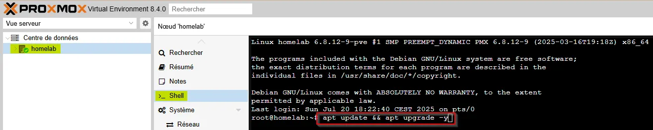 Configuration Proxmox étape 9