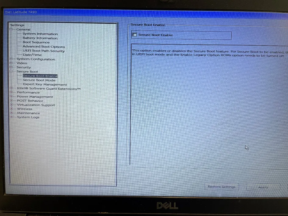 Secure Boot BIOS